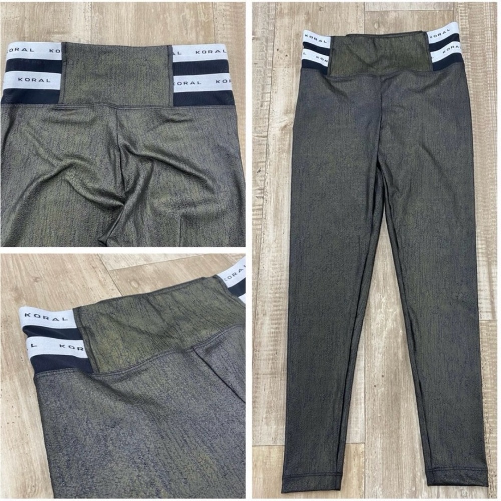 KORAL Iridescent Textured Leggings NWOT Size Large